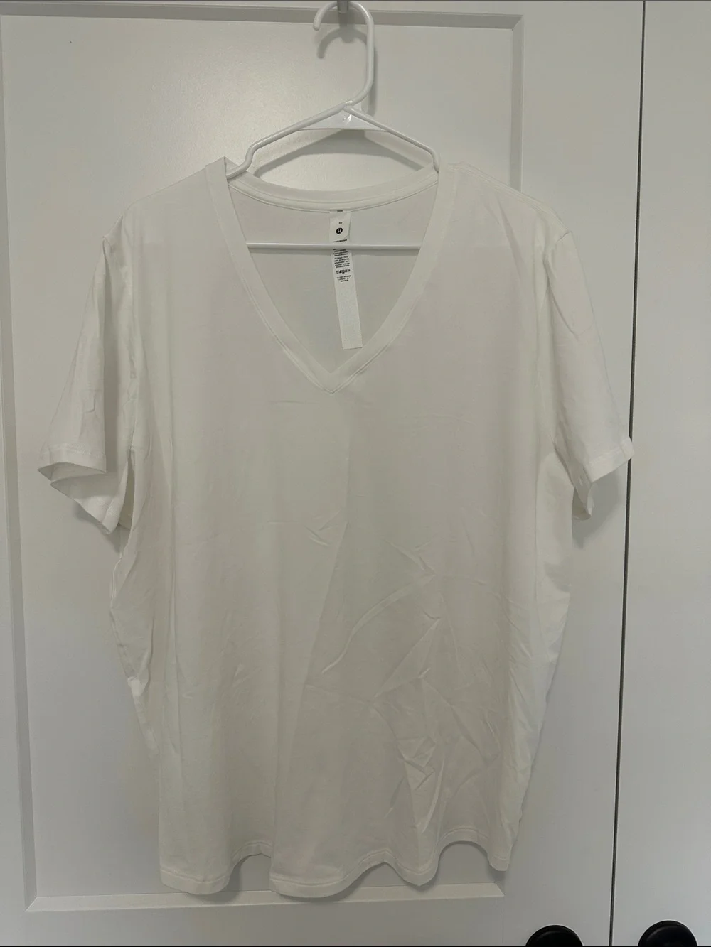 lululemon athletica White V-Neck Short Sleeve Love Tee